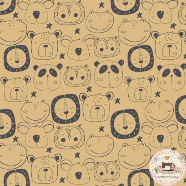 PRE ORDER - Giggle Animal Faces - Fabric Fabric