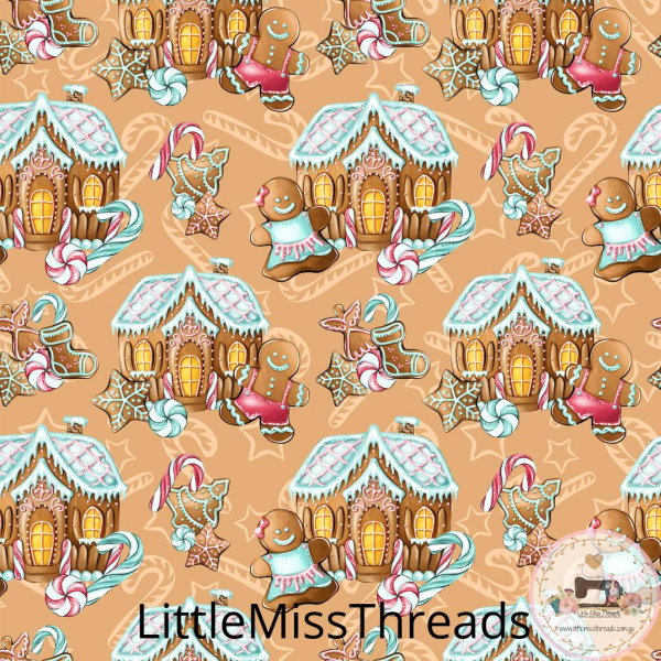 PRE ORDER - Gingerbread House - Fabric - Fabric from [store] by Little Miss Threads - 