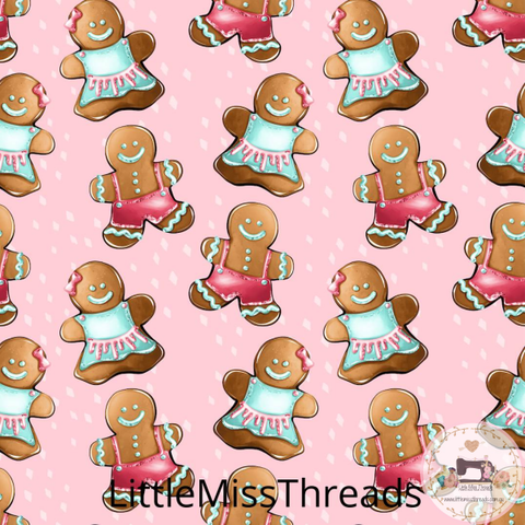 PRE ORDER - Gingerbread Pink - Fabric - Fabric from [store] by Little Miss Threads - 