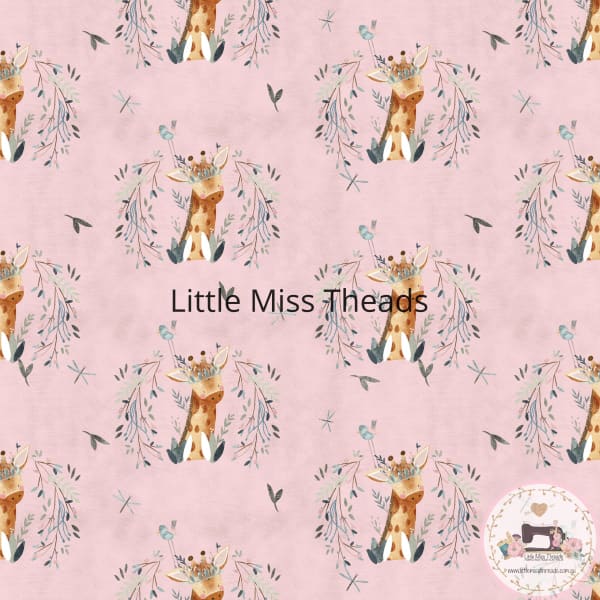 PRE ORDER - Giraffe Pink - Fabric Fabric