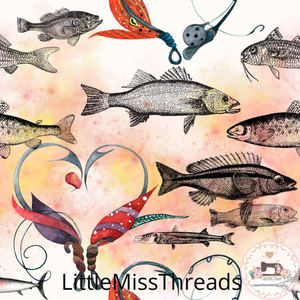 PRE ORDER - Gone Fishing - Fabric - Fabric from [store] by Little Miss Threads - 