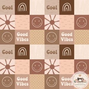 PRE ORDER Good Vibes Boho Blocks Fabric Fabric