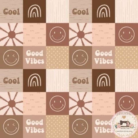 PRE ORDER Good Vibes Boho Blocks Fabric Fabric