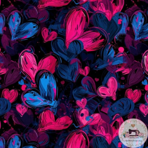 PRE ORDER - Graffiti Hearts - Fabric Fabric