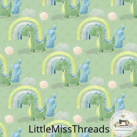 PRE ORDER - Green Baby Dino - Fabric - Fabric from [store] by Little Miss Threads - 