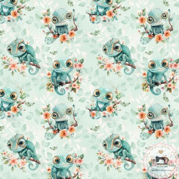 PRE ORDER - Green Chameleon - Fabric Fabric