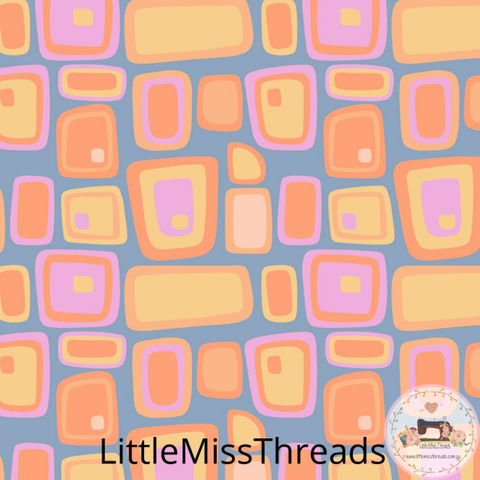 PRE ORDER - Groovy Floral Pastel Squares - Fabric - Fabric from [store] by Little Miss Threads - 