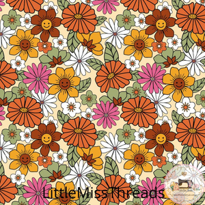 PRE ORDER - Groovy Floral Yellow Large - Fabric - Fabric from [store] by Little Miss Threads - 