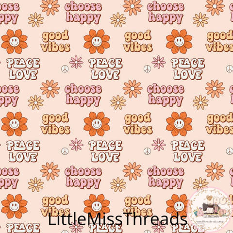 PRE ORDER - Groovy Peace Love - Fabric - Fabric from [store] by Little Miss Threads - 