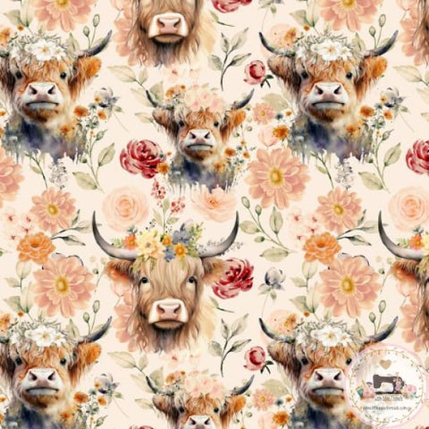 PRE ORDER - Hairy Cow Floral 2 - Fabric Fabric