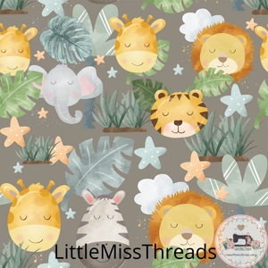 PRE ORDER - Happy Jungle Animals - Fabric - Fabric from [store] by Little Miss Threads - 