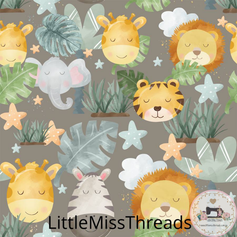 PRE ORDER - Happy Jungle Animals - Fabric - Fabric from [store] by Little Miss Threads - 