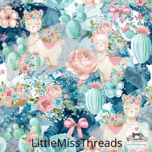 PRE ORDER - Happy Llamas - Fabric - Fabric from [store] by Little Miss Threads - 