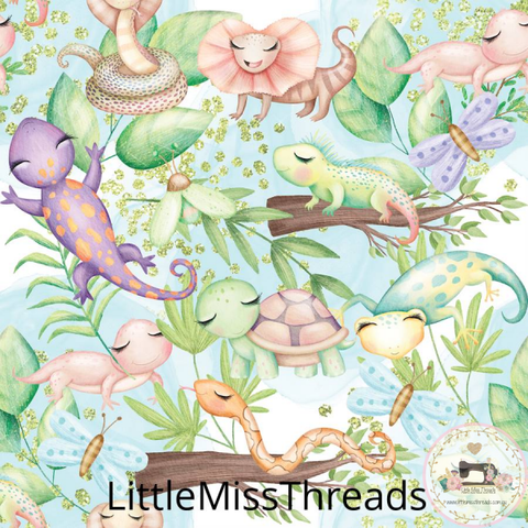 PRE ORDER - Happy Reptiles - Fabric - Fabric from [store] by Little Miss Threads - 