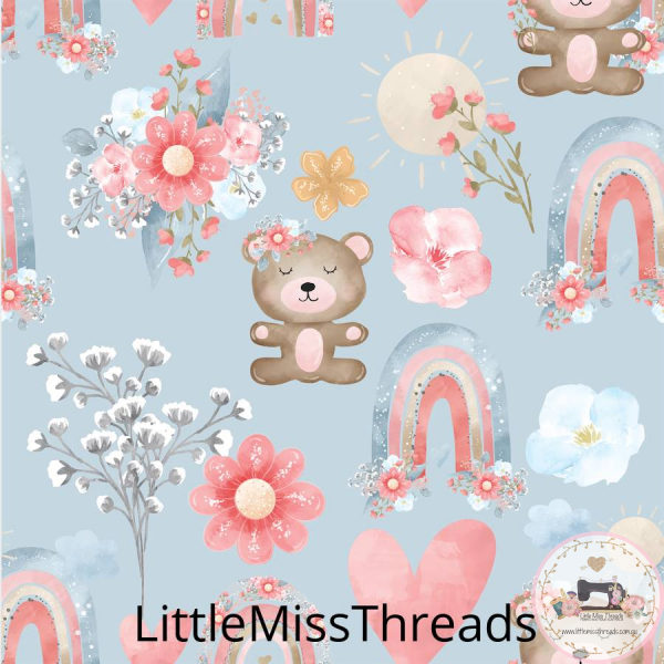 PRE ORDER - Happy Teddies - Fabric - Fabric from [store] by Little Miss Threads - 