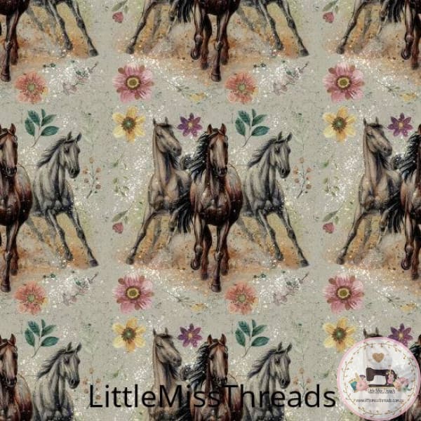 PRE ORDER - Horses Running Wild - Fabric - Fabric from [store] by Little Miss Threads - 