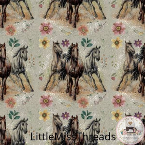 PRE ORDER - Horses Running Wild - Fabric - Fabric from [store] by Little Miss Threads - 