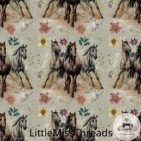 PRE ORDER - Horses Running Wild - Fabric - Fabric from [store] by Little Miss Threads - 