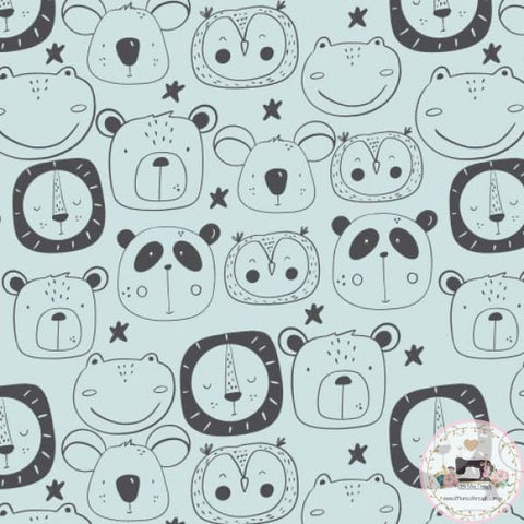 PRE ORDER Ice Giggle Animal Faces Fabric Fabric
