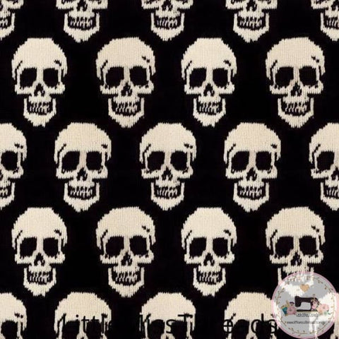 PRE ORDER - Knitted Skulls - Fabric - Fabric from [store] by Little Miss Threads - 