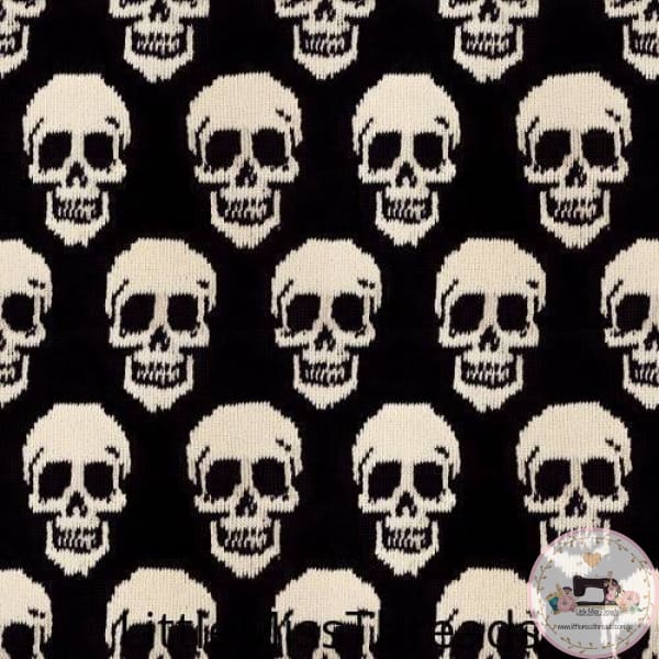 PRE ORDER - Knitted Skulls - Fabric - Fabric from [store] by Little Miss Threads - 