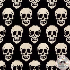 PRE ORDER - Knitted Skulls - Fabric - Fabric from [store] by Little Miss Threads - 