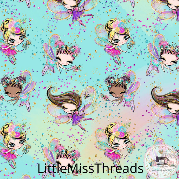 PRE ORDER - Land of Magic Blue Fairies - Fabric - Fabric from [store] by Little Miss Threads - 