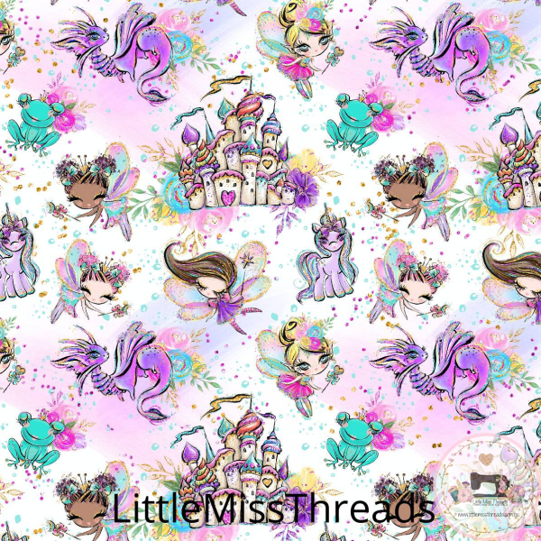 PRE ORDER - Land of Magic White - Fabric - Fabric from [store] by Little Miss Threads - 