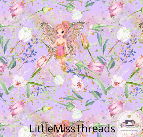 PRE ORDER - Magical Garden Lavender Fairies - Fabric - Fabric from [store] by Mini Mooches - 