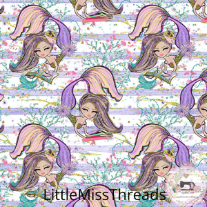 PRE ORDER - Magical Mermaids Purple - Fabric - Fabric from [store] by Little Miss Threads - 