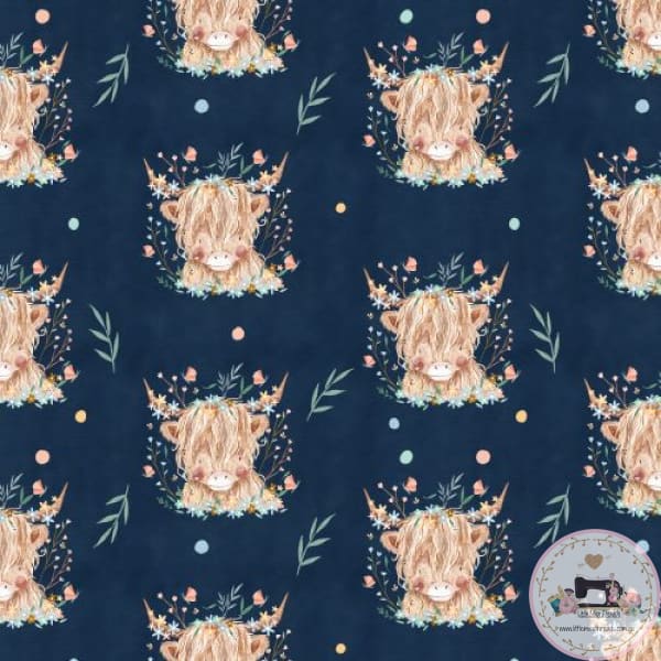 PRE ORDER - Matilda Cow In Navy - Fabric Fabric