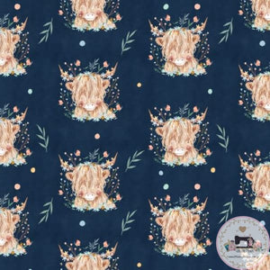 PRE ORDER - Matilda Cow In Navy - Fabric Fabric