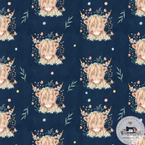 PRE ORDER - Matilda Cow In Navy - Fabric Fabric