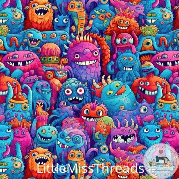 PRE ORDER - Monsters Monsters - Fabric - Fabric from [store] by Little Miss Threads - 