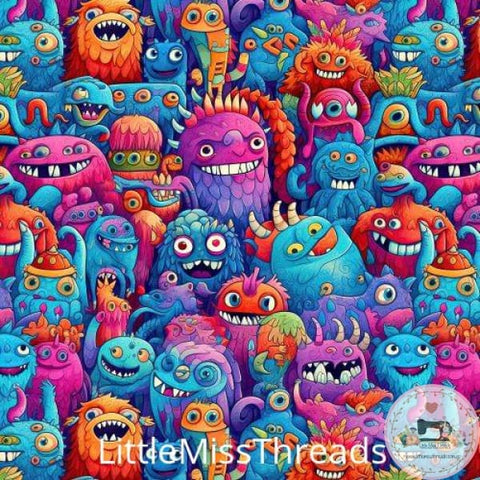 PRE ORDER - Monsters Monsters - Fabric - Fabric from [store] by Little Miss Threads - 