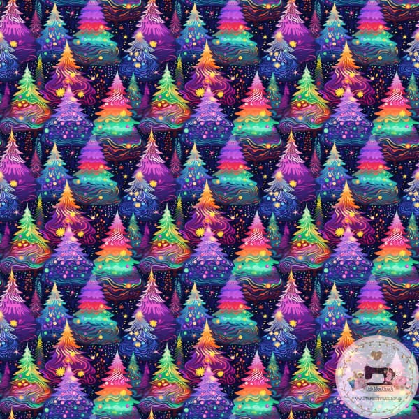 PRE ORDER - Multicolour Christmas Trees - Fabric Fabric
