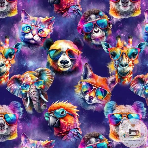 PRE ORDER - Multicolour Funky Animals - Fabric Fabric