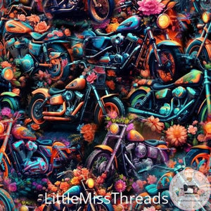 PRE ORDER - Multicolour Harley Davidson - Fabric - Fabric from [store] by Little Miss Threads - 