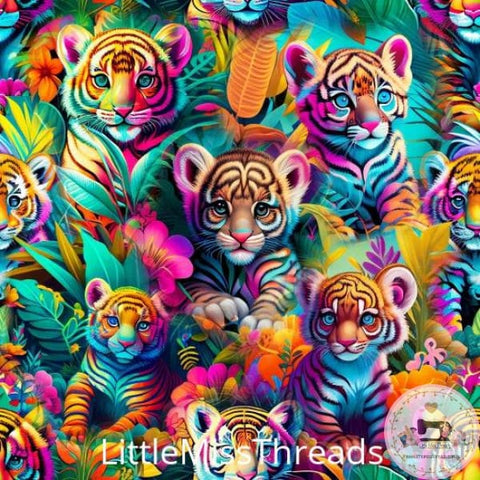 PRE ORDER - Multicolour Tigers - Fabric - Fabric from [store] by Little Miss Threads - 