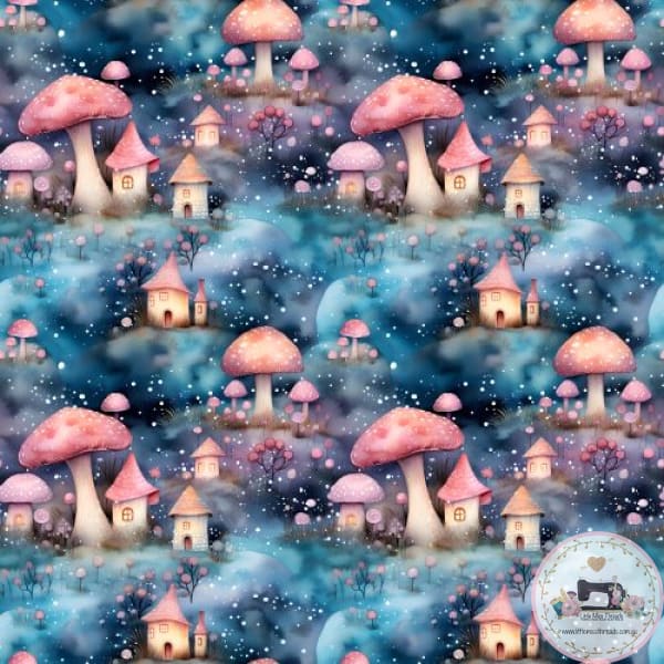 PRE ORDER - Mushroom House Fantasy - Fabric Fabric
