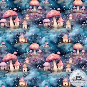 PRE ORDER - Mushroom House Fantasy - Fabric Fabric