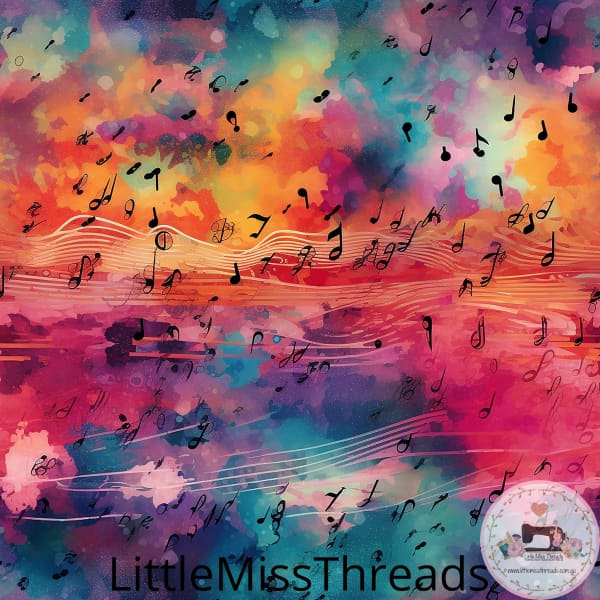 PRE ORDER - Musical Notes Colourful - Fabric - Fabric from [store] by Little Miss Threads - 