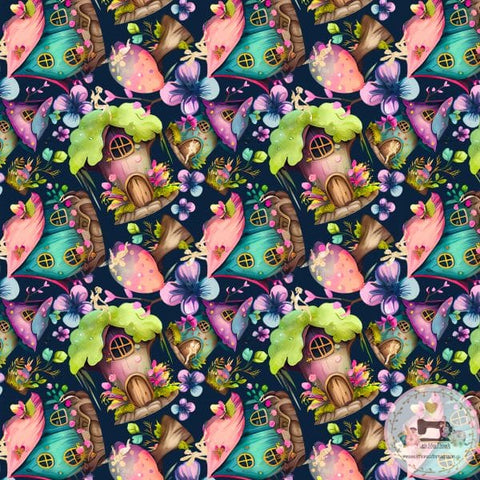 PRE ORDER - Mystical Mushroom Houses - Fabric Fabric