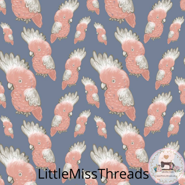 PRE ORDER - Native Aussie Galahs - Fabric - Fabric from [store] by Little Miss Threads - 