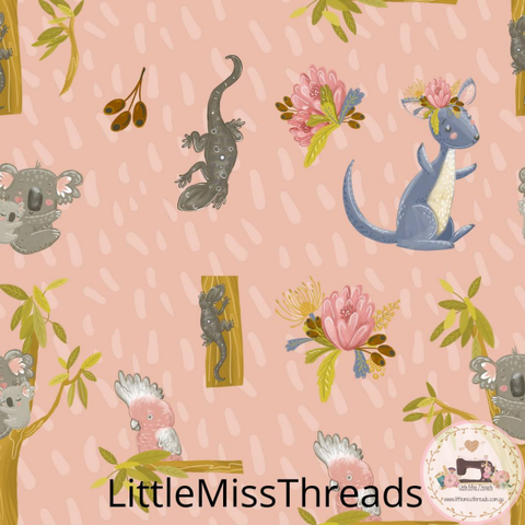 PRE ORDER - Native Aussie Pink Trees - Fabric - Fabric from [store] by Little Miss Threads - 