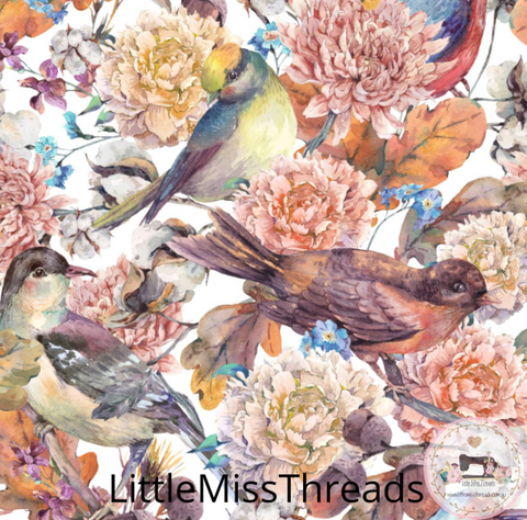 PRE ORDER - Native Forest Birds Brown - Fabric - Fabric from [store] by Mini Mooches - 