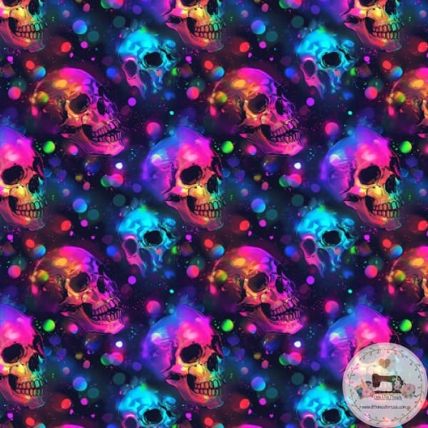 PRE ORDER - Neon Skulls - Fabric Fabric