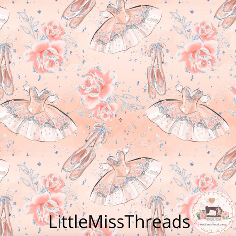 PRE ORDER - Nutcracker Ballerinas Coral - Fabric - Fabric from [store] by Mini Mooches - 