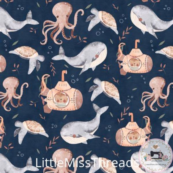 PRE ORDER - Ocean Salt In Navy - Fabric - Fabric from [store] by Little Miss Threads - 
