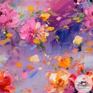 PRE ORDER - Oil Paint Floral 2 - Fabric Fabric